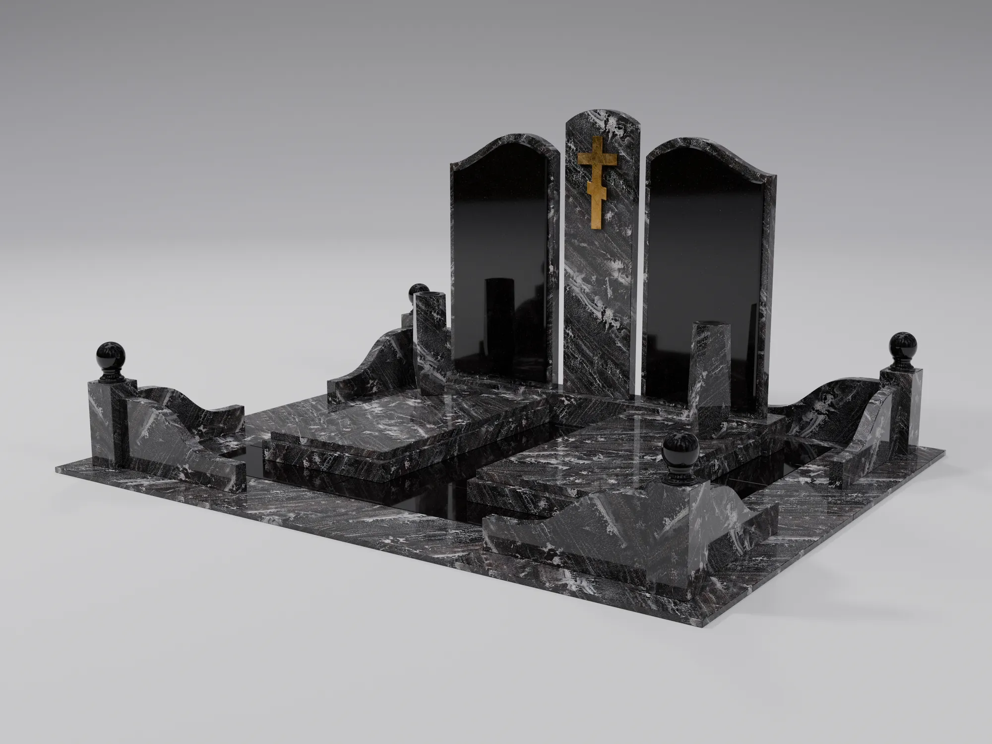 Мемориальный комплекс из гранита Амфиболит КукК4 250*200