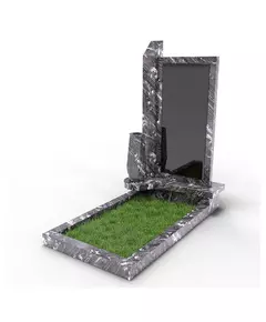 Комплект памятника Гранатовый амфиболит КукД57В (прямой) 100*50*8(9)