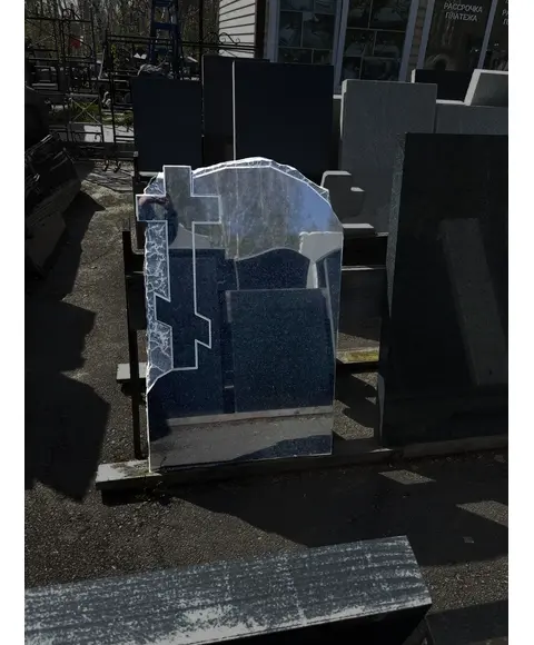 Комплект памятника Г38 110*70*15 см, Гранит Корка, Форма крест, тыльная сторона не полирована